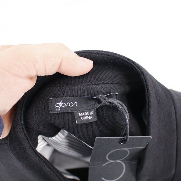 NWT Gibson Blazer Women's large Notch Collar One Button Black Cotton Blend work - Picture 7 of 12